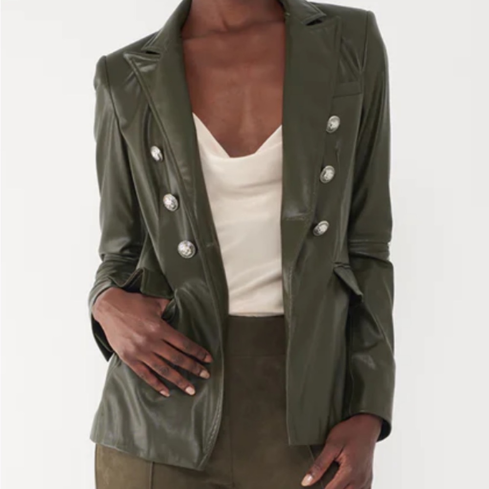 Sosken Faux Leather Blazer